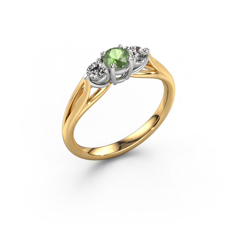 Image de Bague de fiançailles Amie RND 585 or jaune Vert tourmaline 4.2 mm