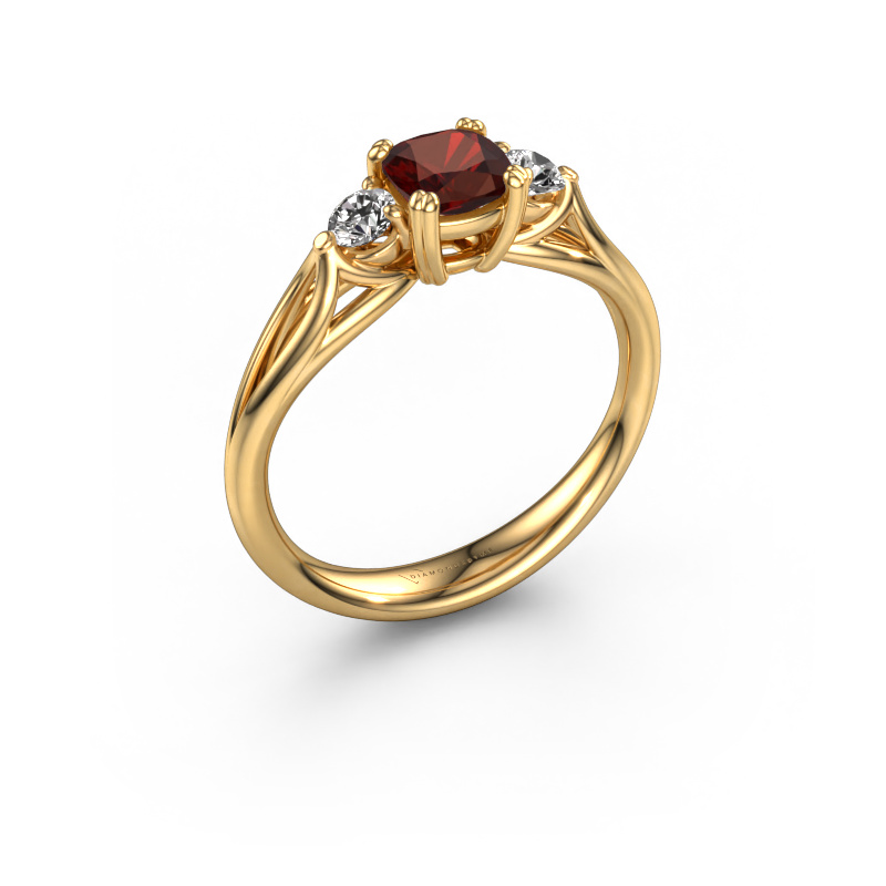 Image of Engagement ring Amie cus 585 gold Garnet 5 mm