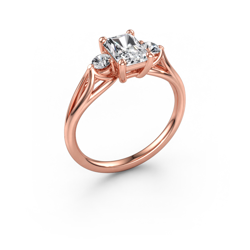 Immagine di Anello di fidanzamento Amie RAD 585 oro rosa Diamante lab grown 1.20 crt