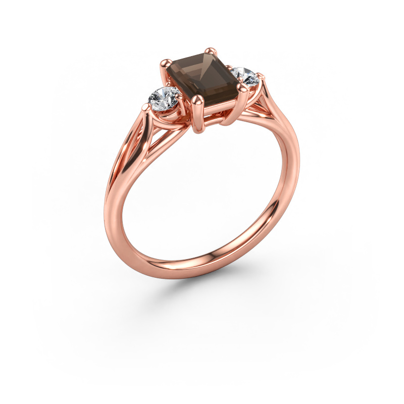 Bild av Förlovningsring Amie EME 585 roséguld Rökkvarts 7x5 mm