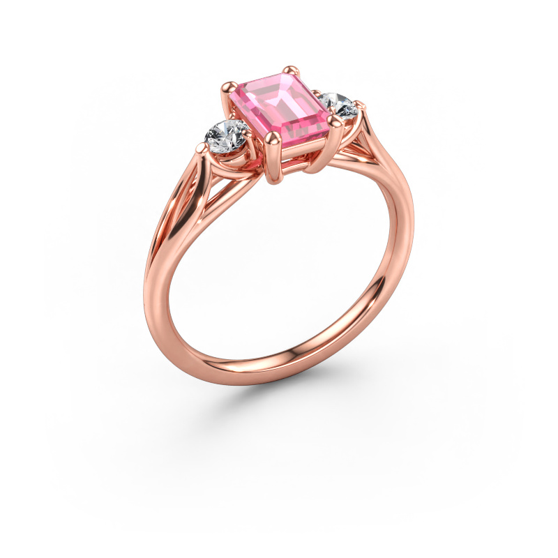 Bild av Förlovningsring Amie EME 585 roséguld Rosa safir 7x5 mm
