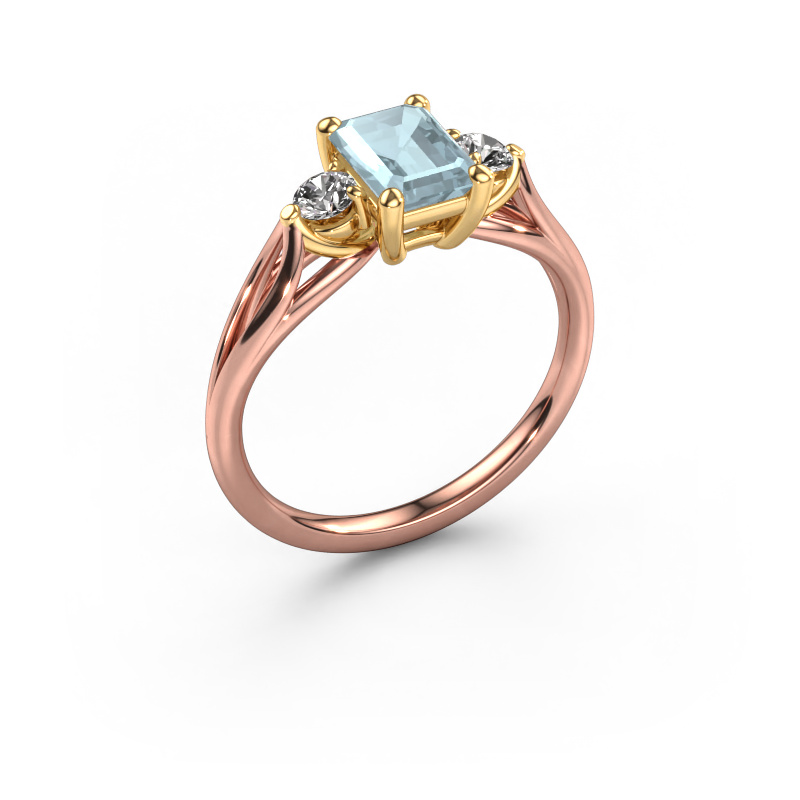 Bild von Verlobungsring Amie EME 585 Roségold Aquamarin 7x5 mm