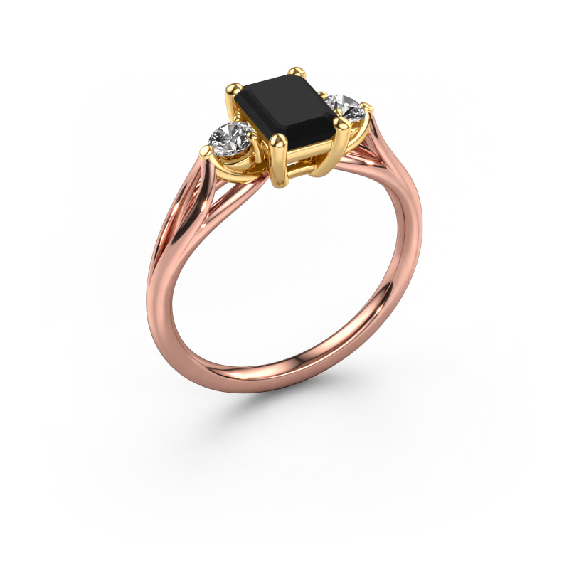 Afbeelding van Verlovingsring Amie EME 585 rosé goud Zwarte diamant 1.580 crt