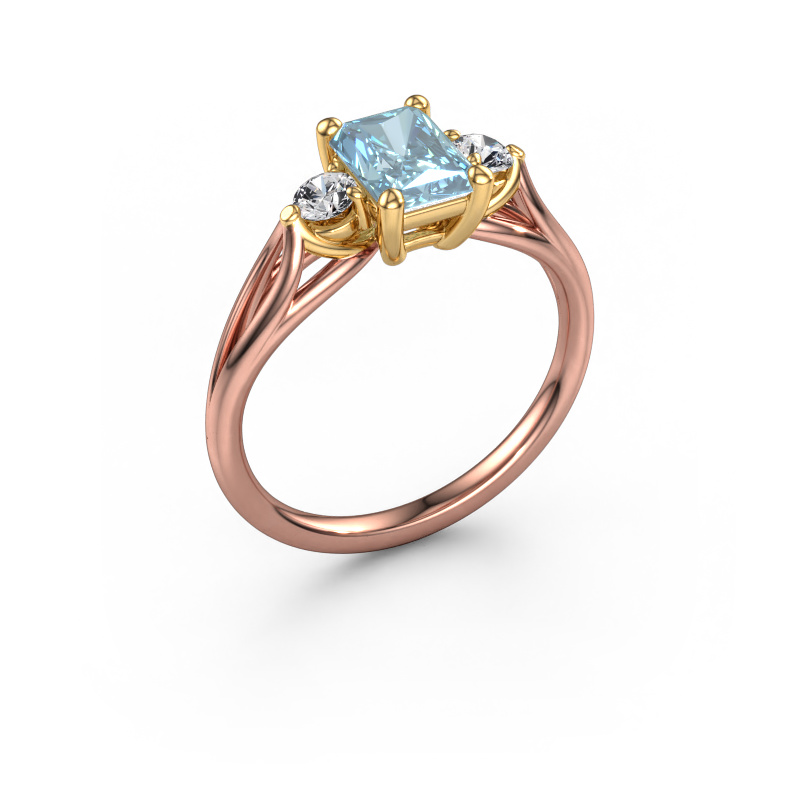 Bild von Verlobungsring Amie RAD 585 Roségold Blauer Labordiamant 7x5 mm