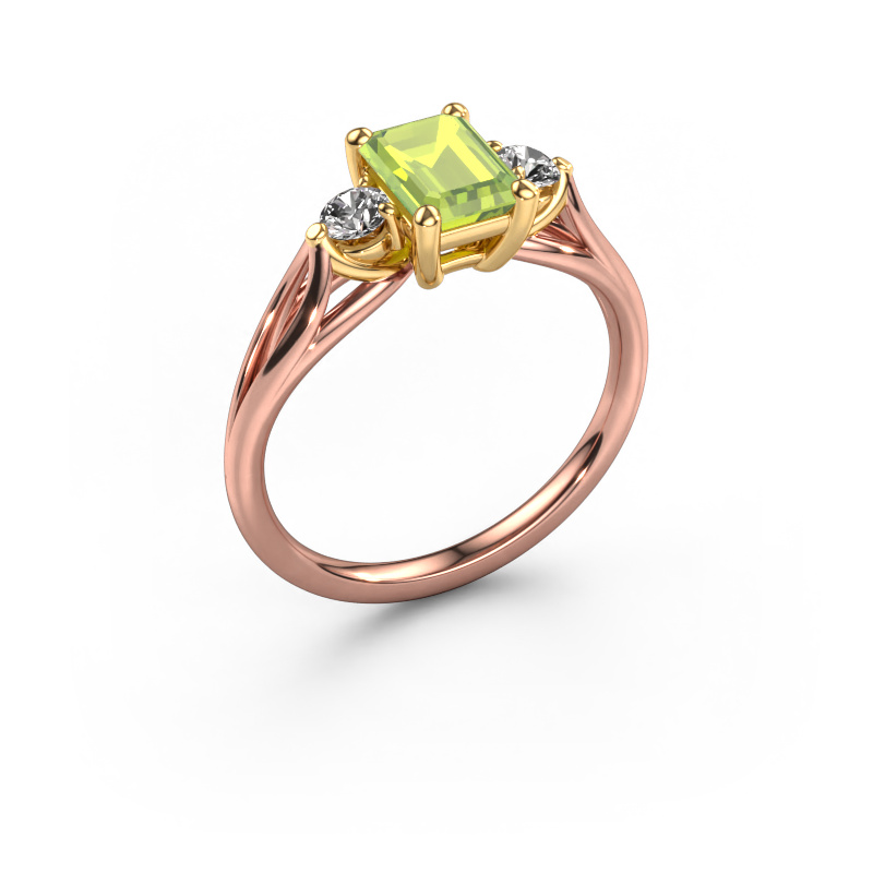Image of Engagement ring Amie EME 585 rose gold Peridot 7x5 mm