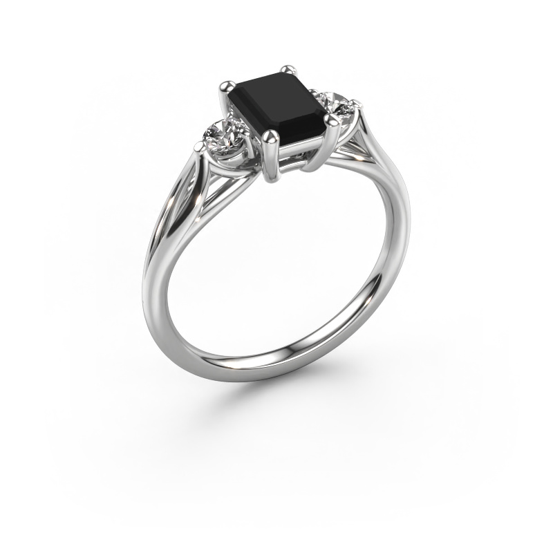 Image of Engagement ring Amie EME 950 platinum Black diamond 1.580 crt