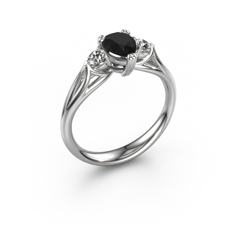 Image of Engagement ring Amie per 950 platinum Black diamond 1.20 crt