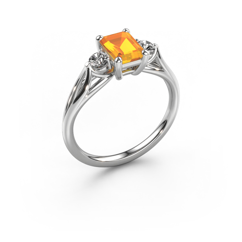 Image of Engagement ring Amie EME 950 platinum Citrin 7x5 mm
