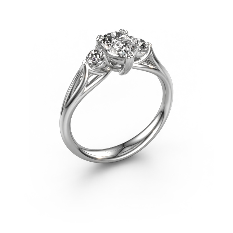 Image of Engagement ring Amie per 950 platinum Zirconia 7x5 mm