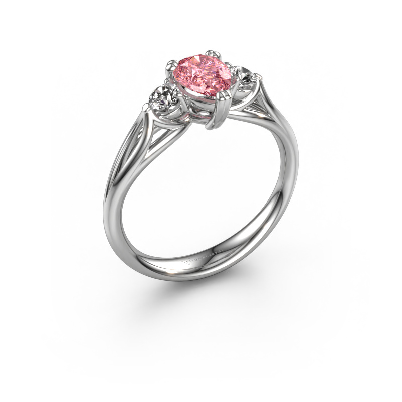 Bild von Verlobungsring Amie per 950 Platin Rosa Labordiamant 7x5 mm