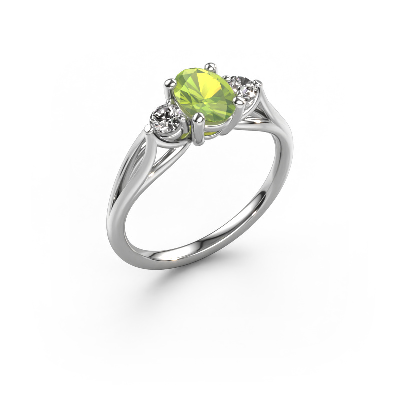 Bild von Verlobungsring Amie OVL 950 Platin Peridot 7x5 mm