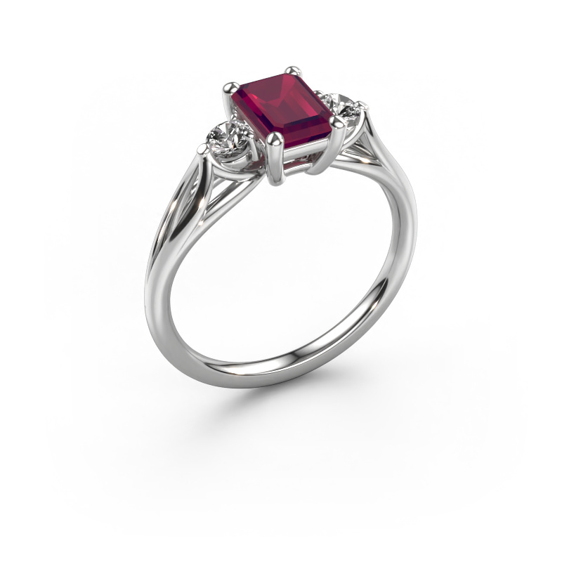 Bild von Verlobungsring Amie EME 950 Platin Rhodolit 7x5 mm