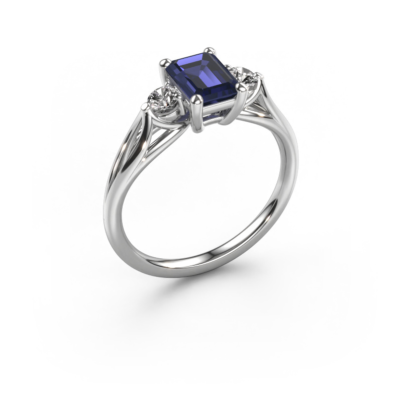 Image of Engagement ring Amie EME 950 platinum Sapphire 7x5 mm