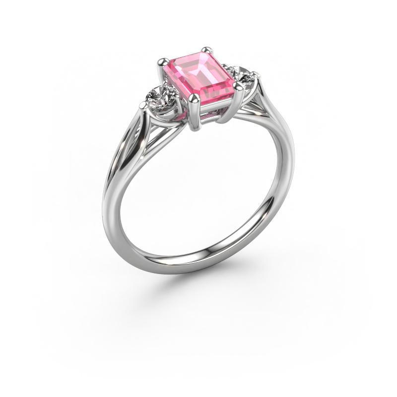 Bild von Verlobungsring Amie EME 950 Platin Pink Saphir 7x5 mm