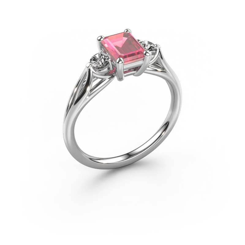 Bild von Verlobungsring Amie EME 950 Platin Turmalin rosa 7x5 mm