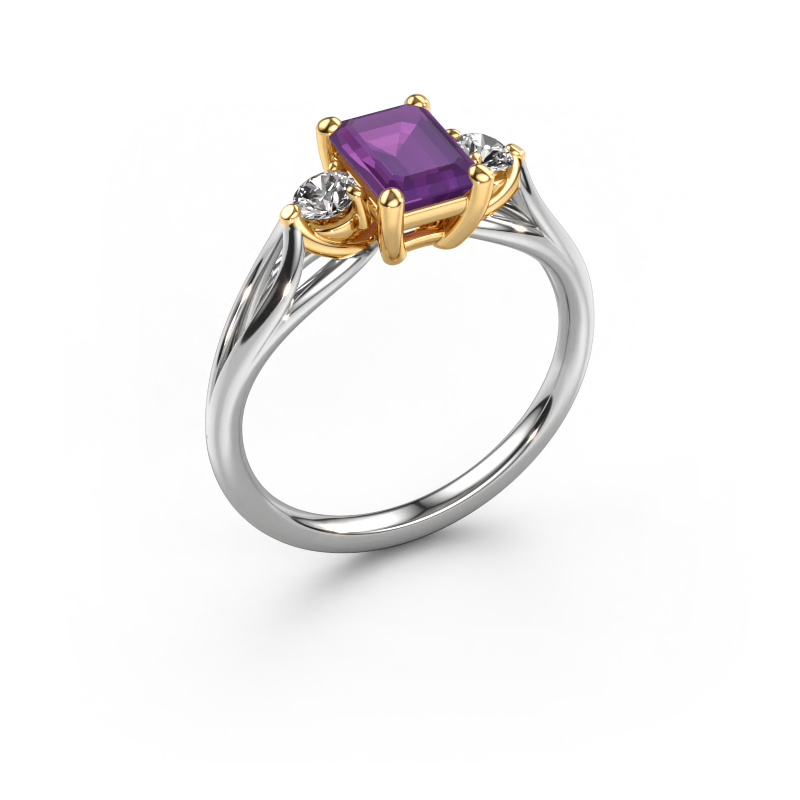 Image of Engagement ring Amie EME 585 white gold Amethyst 7x5 mm