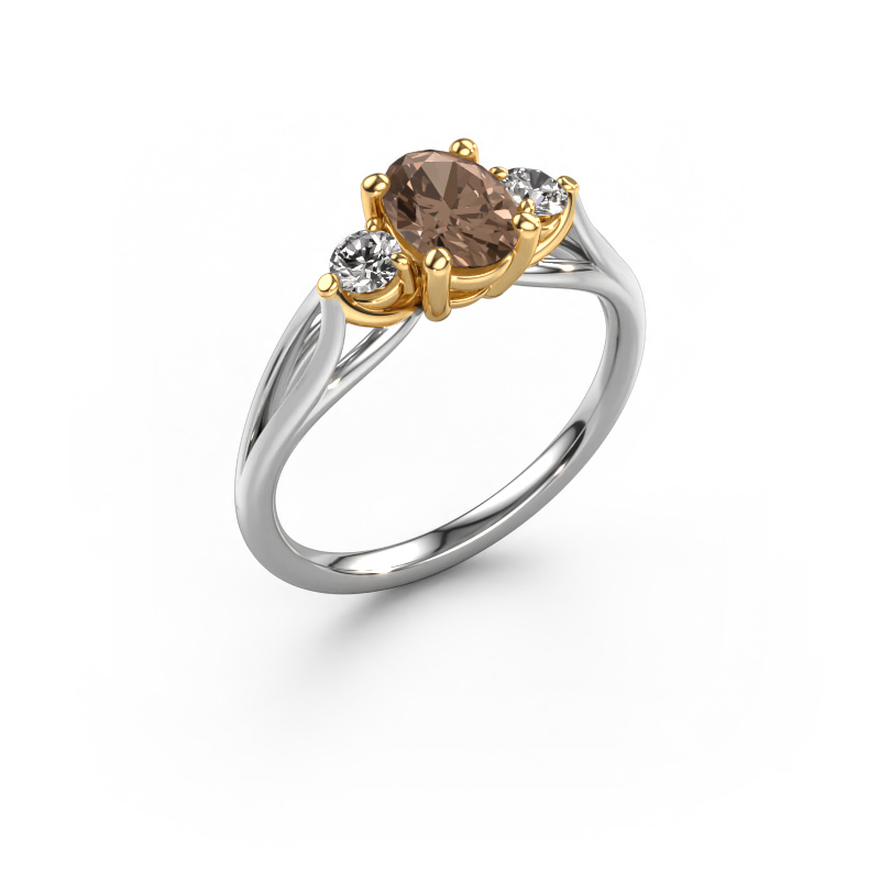 Bild von Verlobungsring Amie OVL 585 Weißgold Braun Diamant 0.900 crt