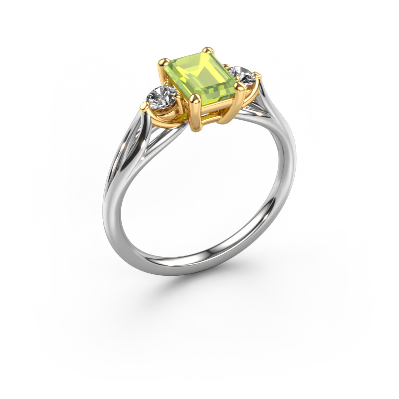 Image of Engagement ring Amie EME 585 white gold Peridot 7x5 mm