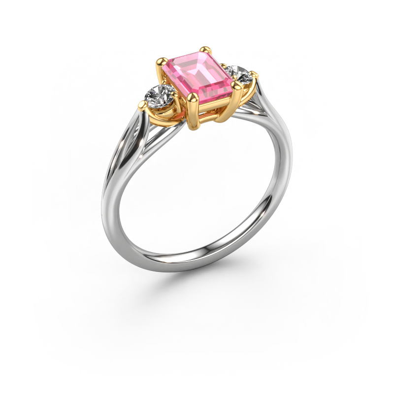 Bild von Verlobungsring Amie EME 585 Weißgold Pink Saphir 7x5 mm