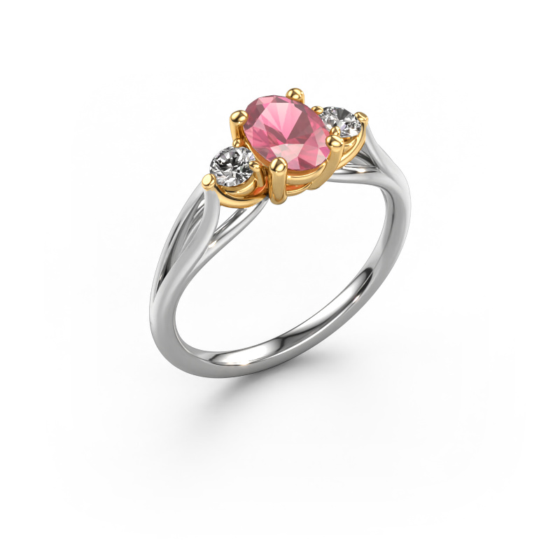 Bild von Verlobungsring Amie OVL 585 Weißgold Turmalin rosa 7x5 mm