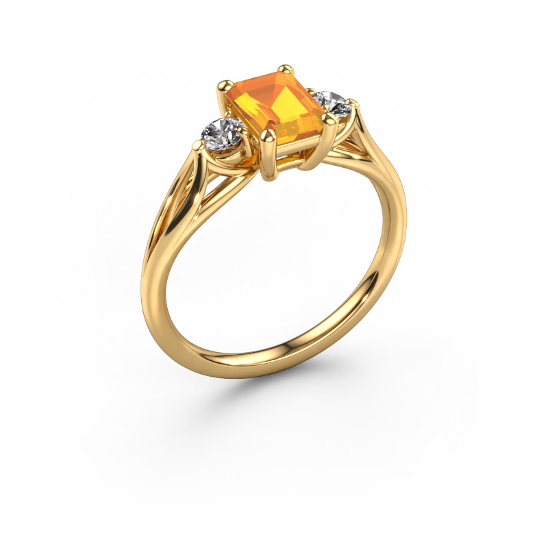 Image of Engagement ring Amie EME 585 gold Citrin 7x5 mm
