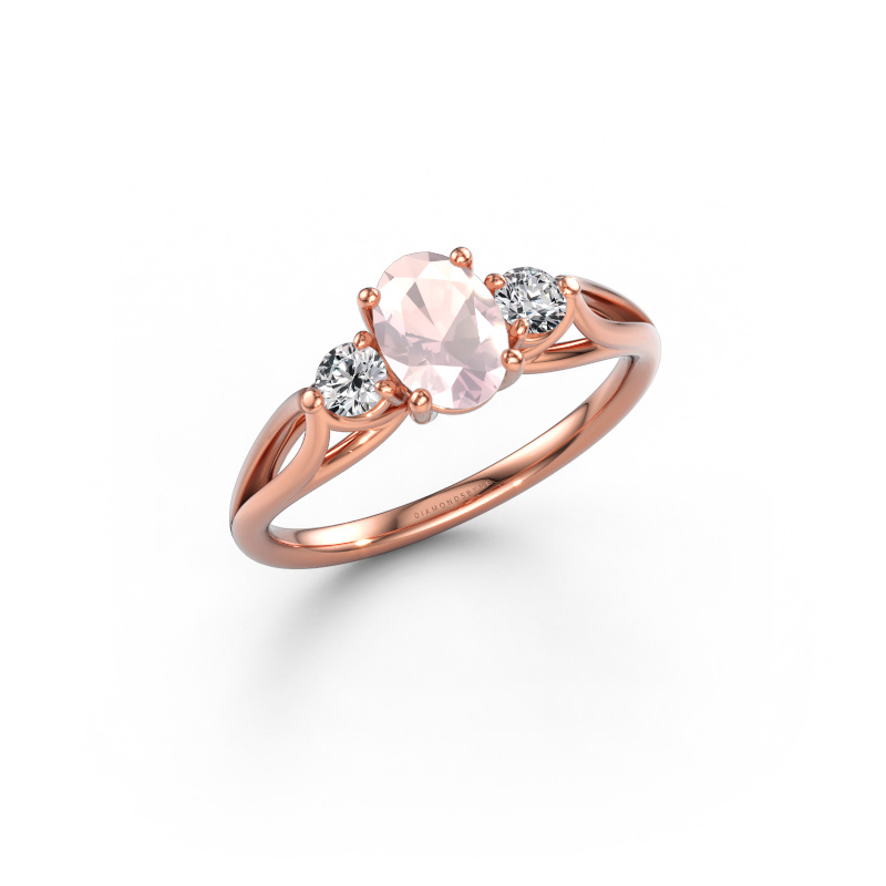 Immagine di Anello di fidanzamento Amie OVL 585 oro rosa Morganite champagne 7x5 mm