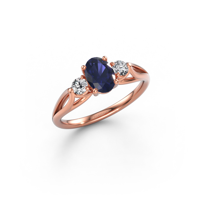 Bild av Förlovningsring Amie OVL 585 roséguld Safir 7x5 mm