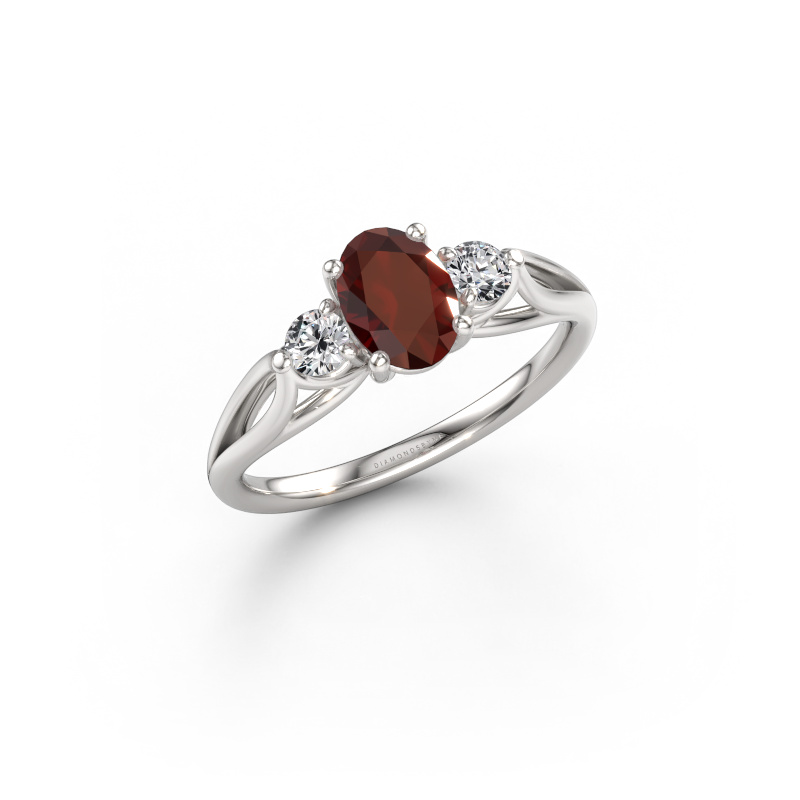 Bild von Verlobungsring Amie OVL 950 Platin Granat 7x5 mm