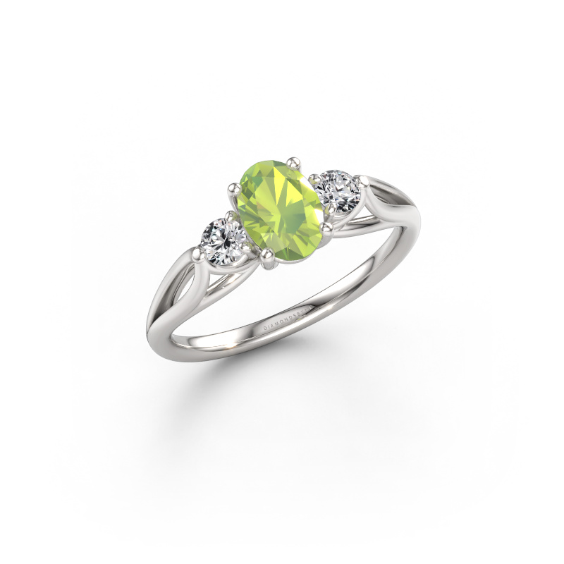 Bild von Verlobungsring Amie OVL 950 Platin Peridot 7x5 mm