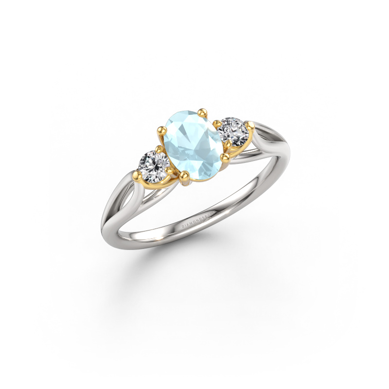 Bild von Verlobungsring Amie OVL 585 Weißgold Aquamarin 7x5 mm