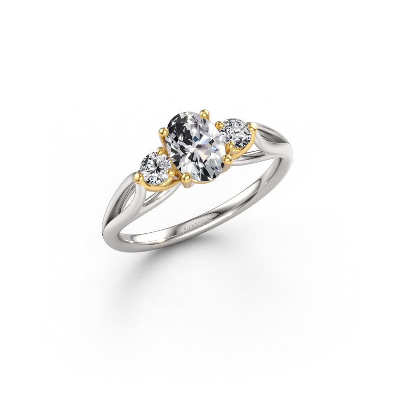 Bild von Verlobungsring Amie OVL 585 Weißgold Zirkonia 7x5 mm