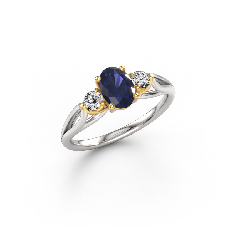 Image of Engagement ring Amie OVL 585 white gold Sapphire 7x5 mm