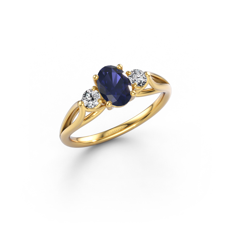 Bild von Verlobungsring Amie OVL 585 Gold Saphir 7x5 mm