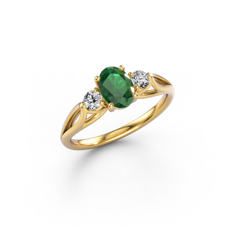 Bild von Verlobungsring Amie OVL 585 Gold Smaragd 7x5 mm
