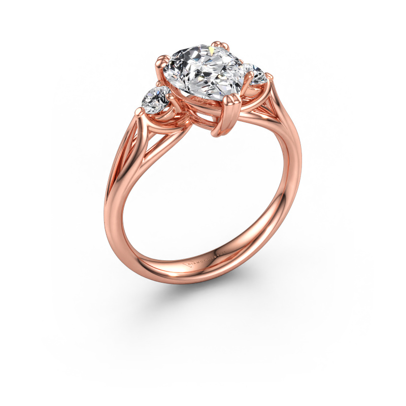 Immagine di Anello di fidanzamento Amie per 585 oro rosa Diamante lab grown 1.70 crt