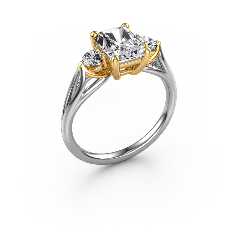Image de Bague de fiançailles Amie RAD 585 or blanc Diamant synthétique 2.05 crt