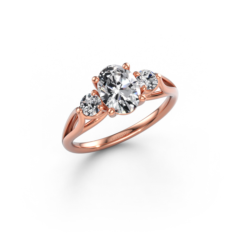 Immagine di Anello di fidanzamento Amie OVL 585 oro rosa Diamante 1.40 crt