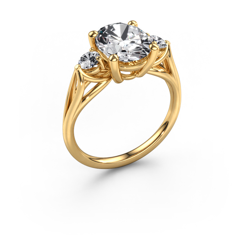 Image of Engagement ring Amie OVL 585 gold Lab grown diamond 3.00 crt
