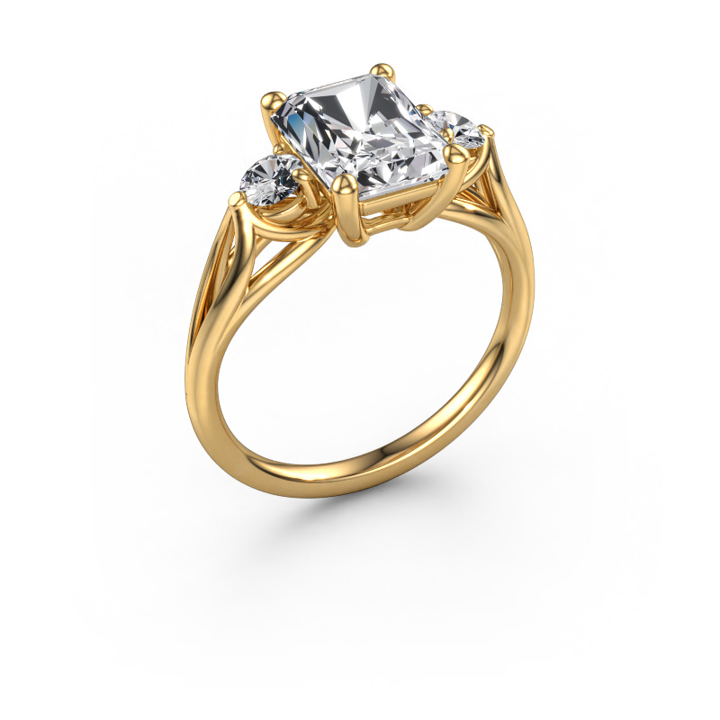 Image of Engagement ring Amie RAD 585 gold Lab grown diamond 2.80 crt