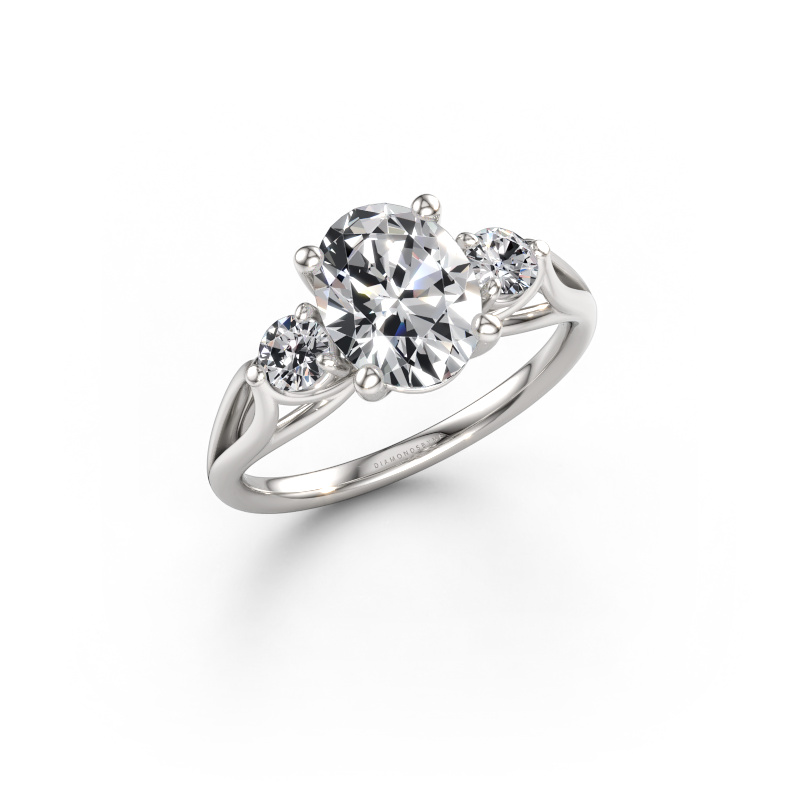 Immagine di Anello di fidanzamento Amie OVL 585 oro bianco Diamante lab grown 2.10 crt