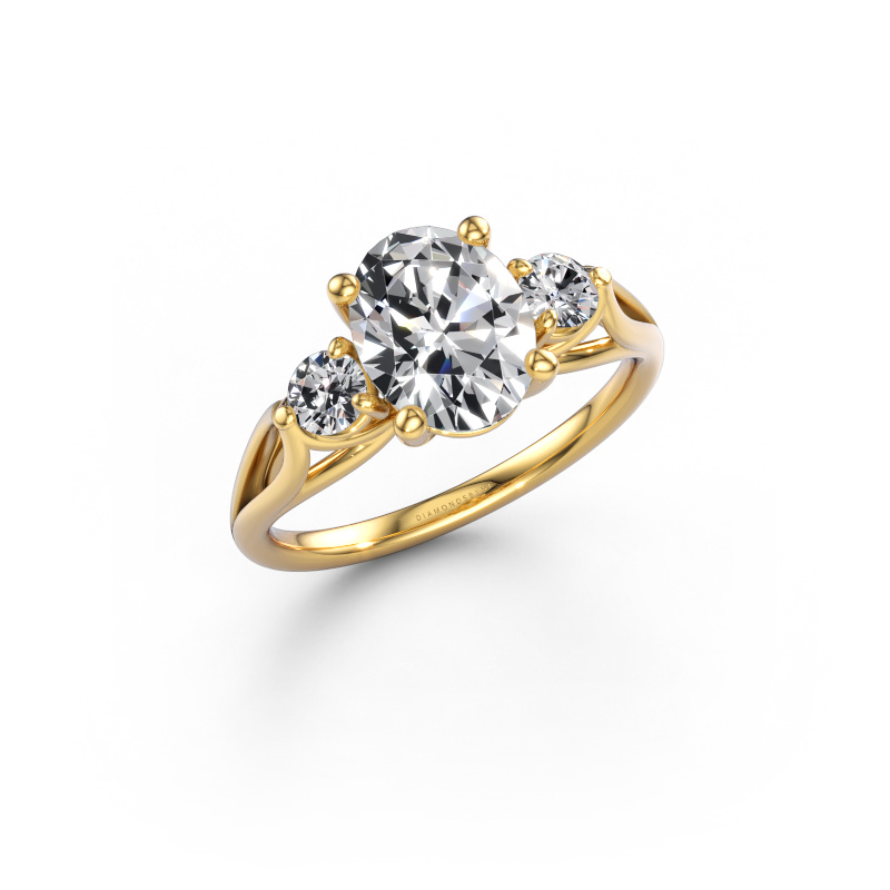 Bild av Förlovningsring Amie OVL 585 gult guld Diamant 2.10 crt