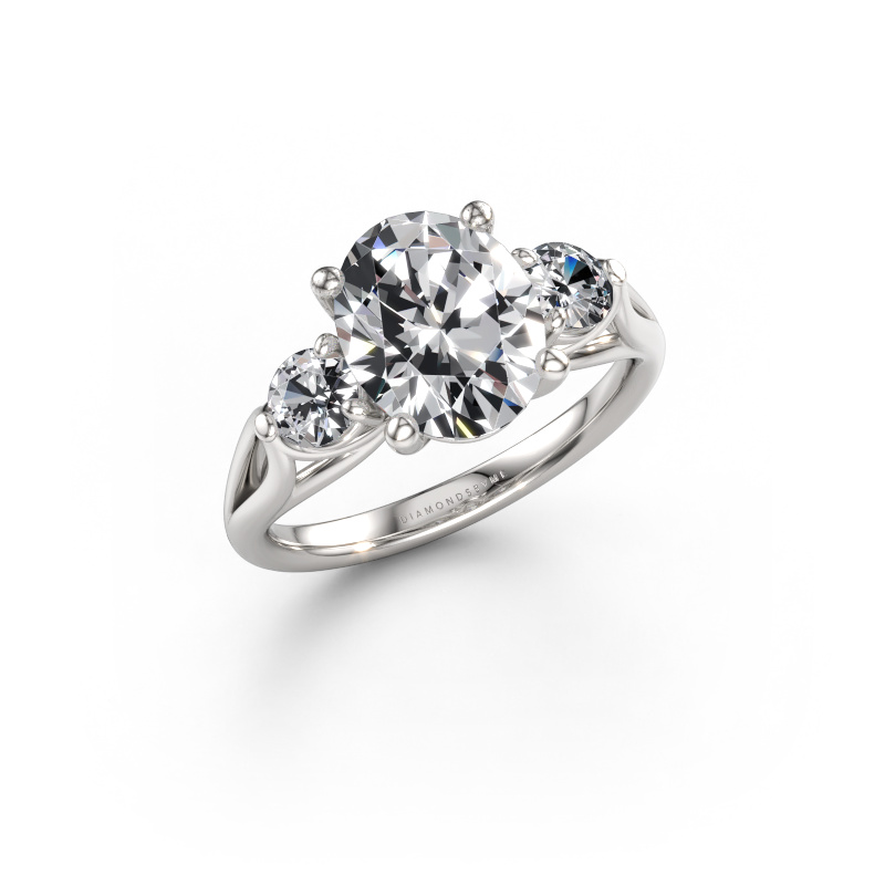 Immagine di Anello di fidanzamento Amie OVL 585 oro bianco Diamante lab grown 3.20 crt