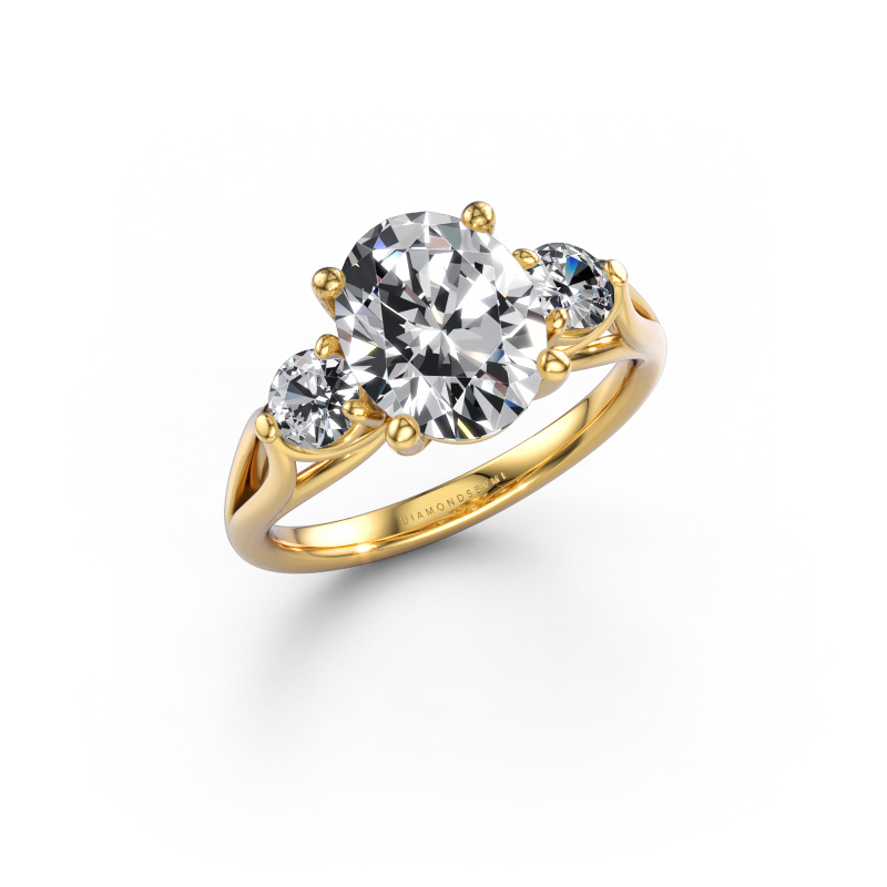 Immagine di Anello di fidanzamento Amie OVL 585 oro Diamante lab grown 3.20 crt