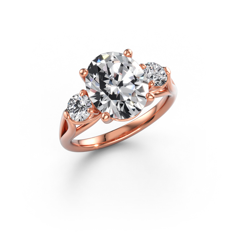Bild av Förlovningsring Amie OVL 585 roséguld Labbodlad diamant 4.45 crt