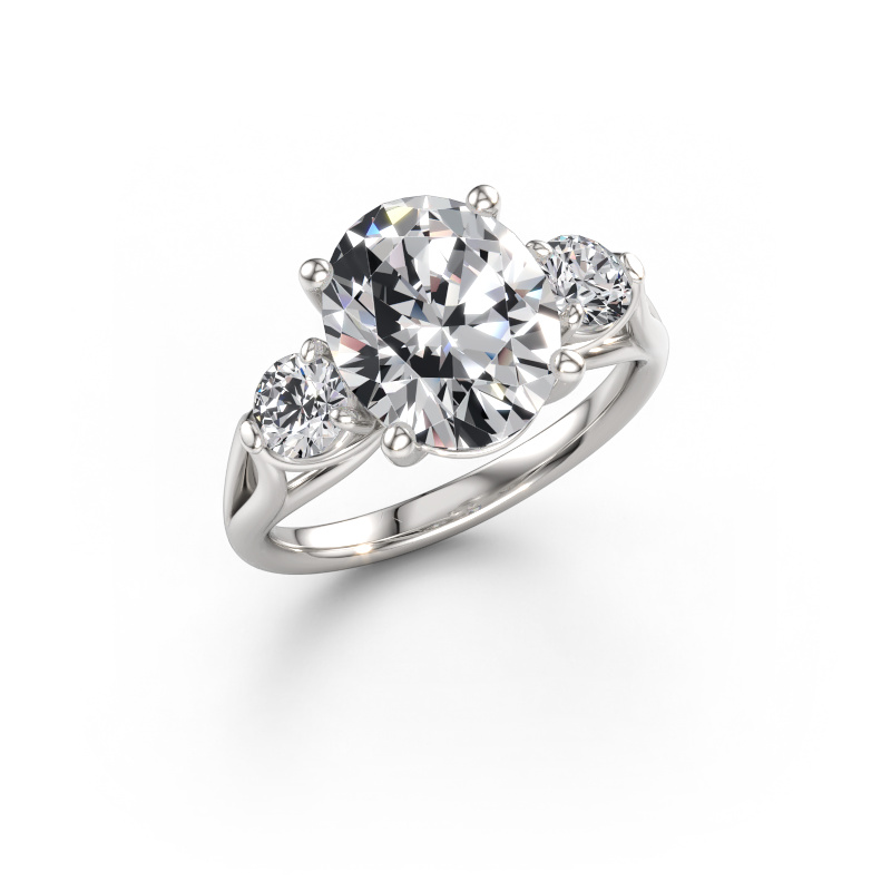 Bild av Förlovningsring Amie OVL 950 platina Labbodlad diamant 4.45 crt