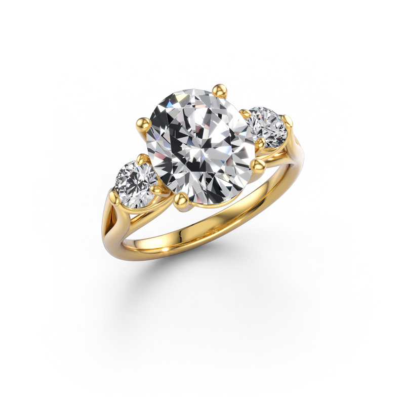 Bild av Förlovningsring Amie OVL 585 gult guld Labbodlad diamant 4.45 crt