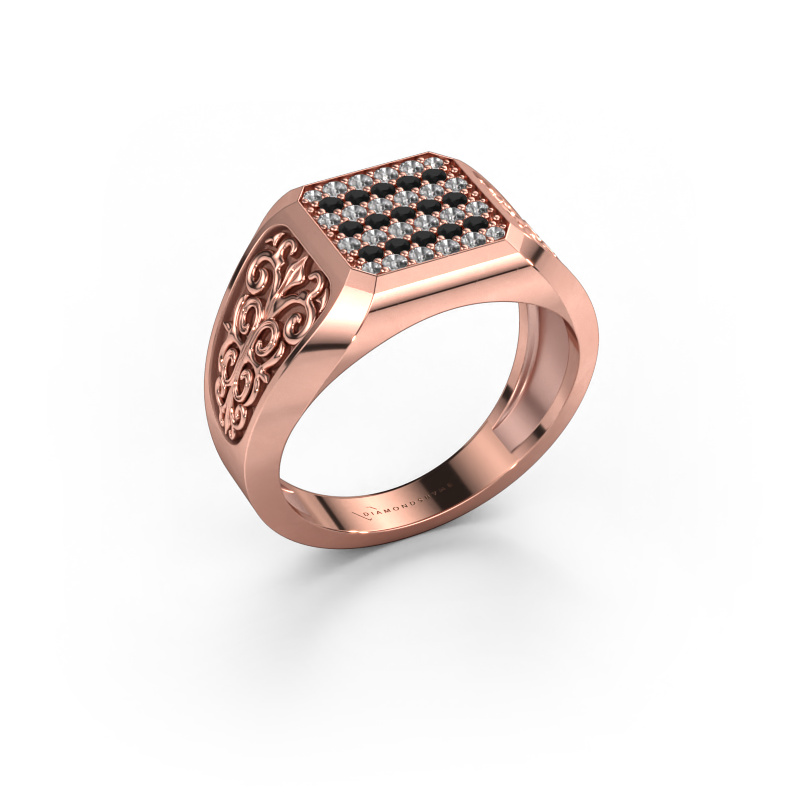 Image of Men's ring Amir 585 rose gold Black diamond 0.504 crt