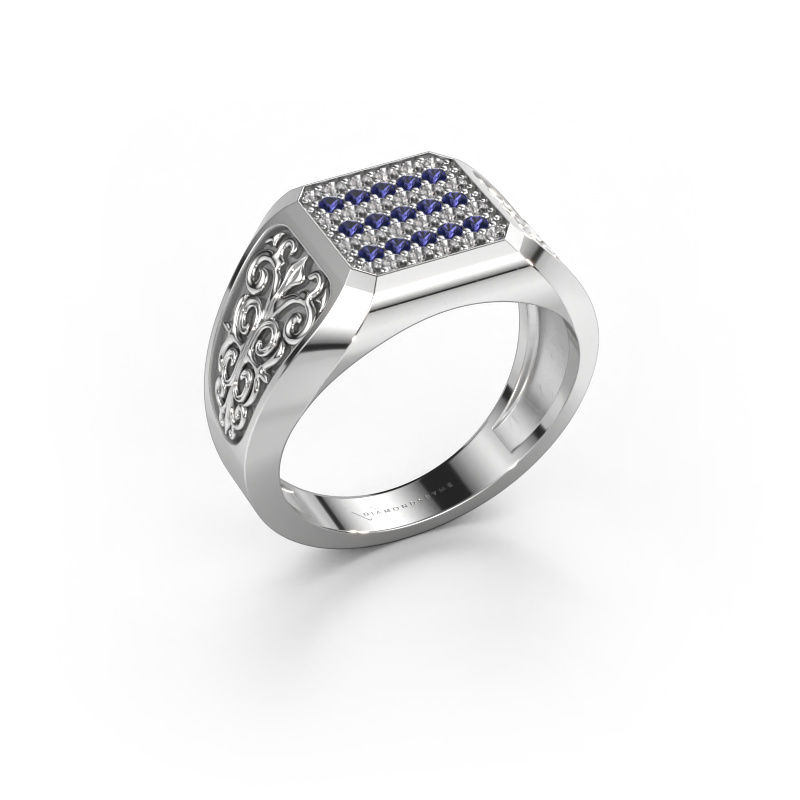 Image de Bague pour homme Amir 950 platine Saphir 1.4 mm