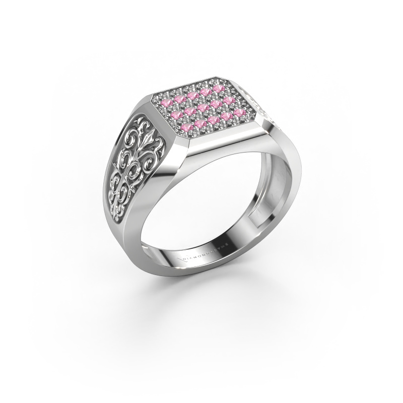 Image of Men's ring Amir 950 platinum Pink sapphire 1.4 mm