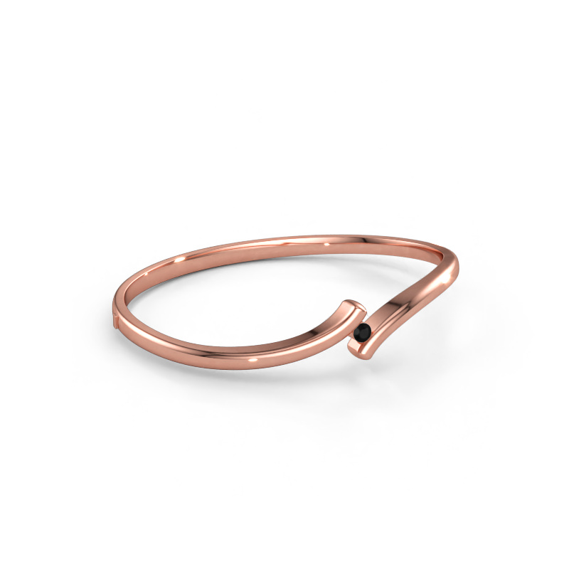 Immagine di Bracciale rigido Amy 585 oro rosa Diamante nero 0.18 crt